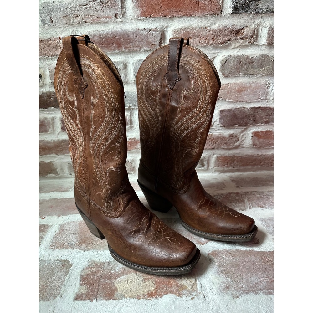 Ariat Women Brown Leather Western Cowboy Boots Square Toe 10016357 Size 8.5 C